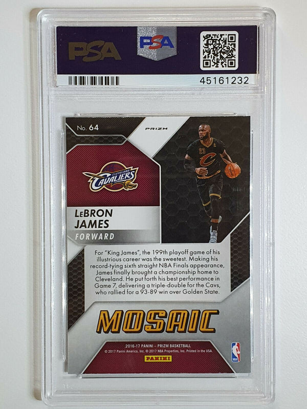 2019 Panini Prizm Lebron James #64 Mosaic Prizm - PSA 9