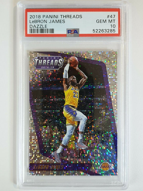 2018 Panini Threads Lebron James #47 Dazzle Prizm - PSA 10 (Low POP)