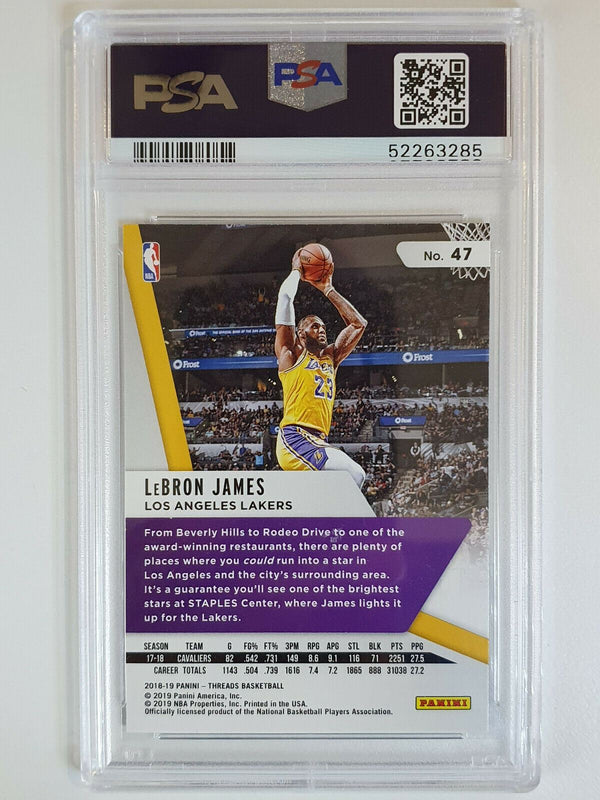 2018 Panini Threads Lebron James #47 Dazzle Prizm - PSA 10 (Low POP)