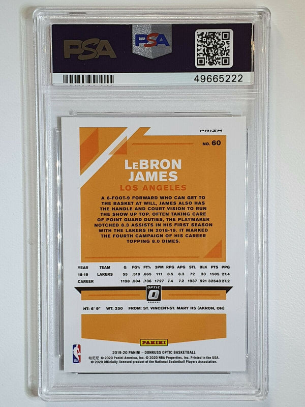 2019 Donruss Optic Lebron James #60 Purple Prizm - PSA 10 (Low POP)