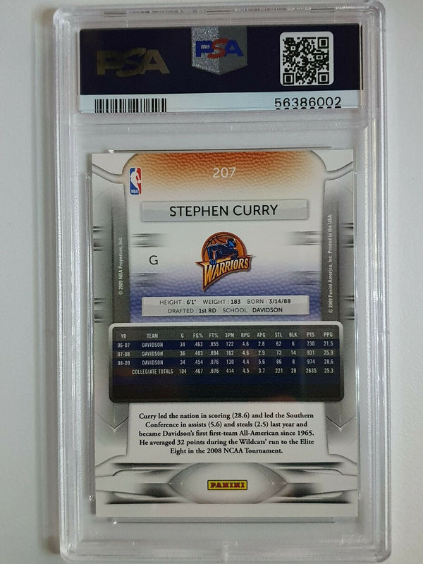 2009 Panini Prestige Stephen Curry Rookie #207 RC - PSA 9