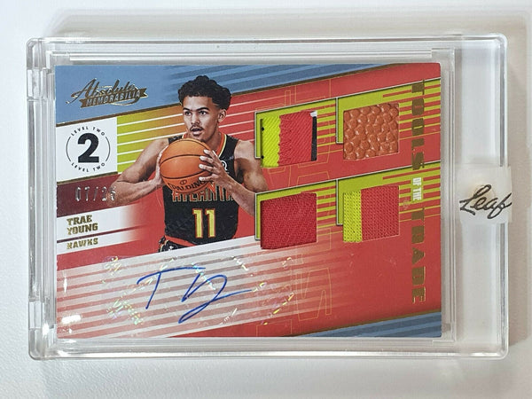 2018 Absolute Trae Young Rookie Patch Auto /25 Quad Jersey/Ball RPA - Very Rare