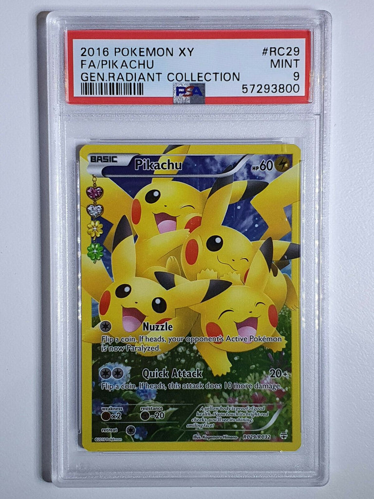 2016 Pokemon Pikachu RC29/RC32 Full Art XY Generation - PSA 9