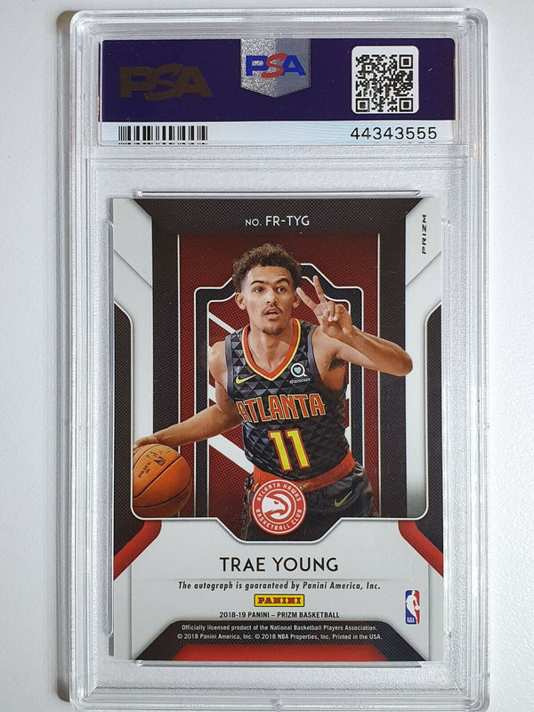 2018 Panini Prizm Trae Young Rookie Auto FAST BREAK Holo - PSA 9 (Auto 10)