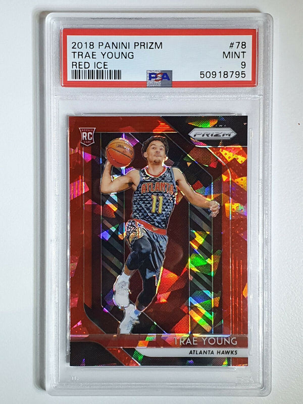 2018 Panini Prizm Trae Young Rookie #78 RED ICE RC - PSA 9