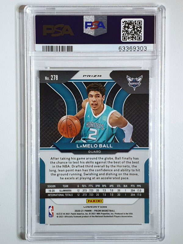 2020 Panini Prizm Lamelo Ball Rookie #278 VARIATION Fast Break - PSA 9