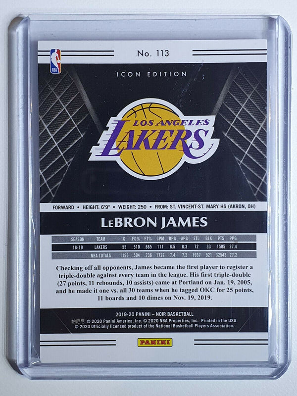 2019-20 Panini Noir Lebron James #113 ICON Edition /99 - Ready for Grading