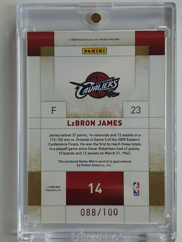 2009 Panini Lebron James #PATCH /100 Threads Game Worn Jersey - Ready to Grade