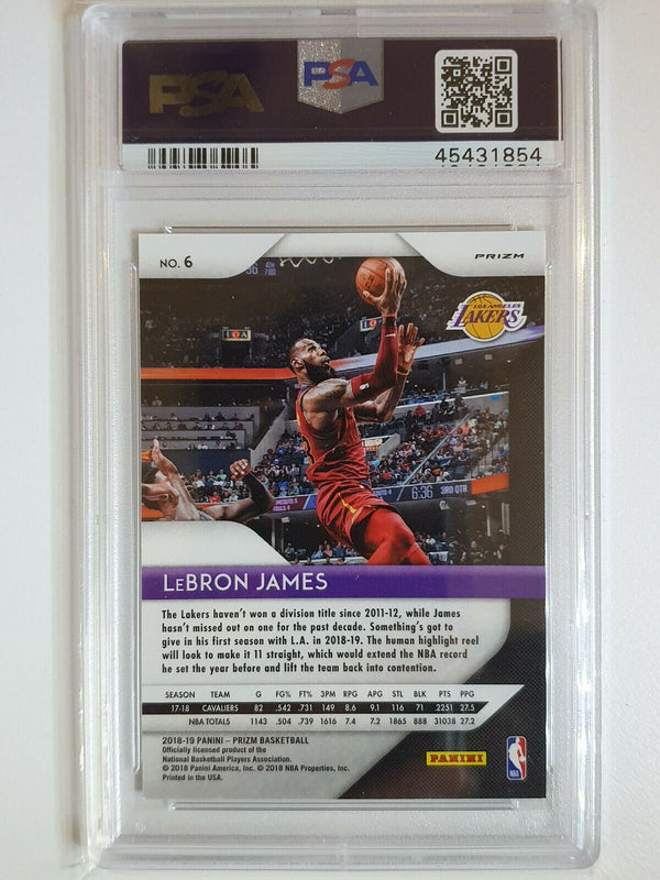 2018 Panini Prizm Lebron James #6 SILVER Holo - PSA 9