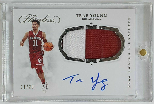 2018-19 Flawless Trae Young ROOKIE PATCH AUTO (RPA) 11/20 JERSEY NUMBER