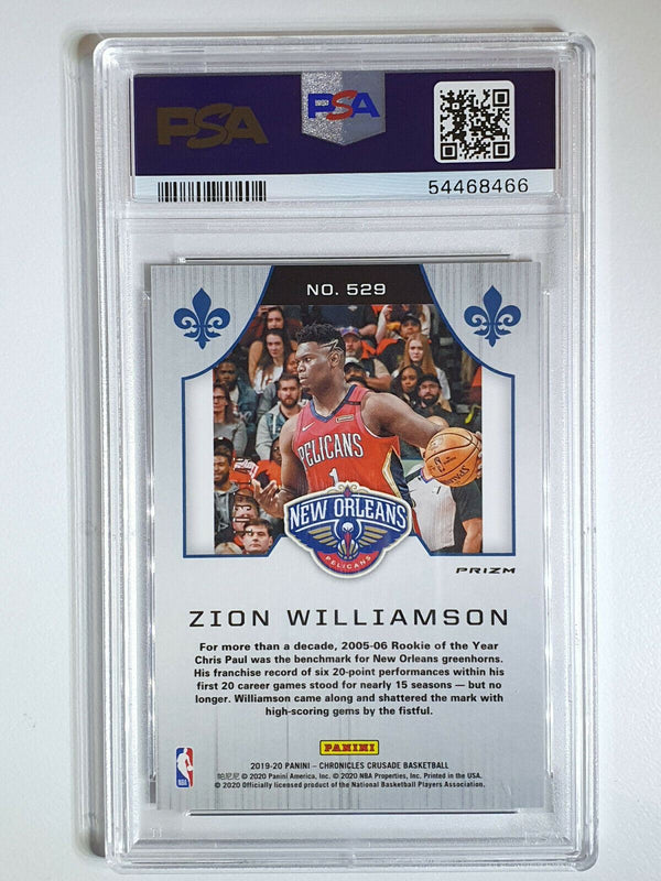 2019 Chronicles Zion Williamson Rookie #529 Crusade RED Prizm - PSA 10 (POP 18)