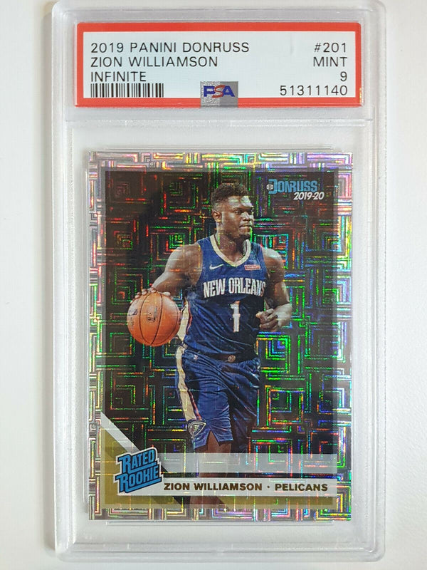 2019 Donruss Zion Williamson Rated Rookie #201 INFINITE Prizm - PSA 9