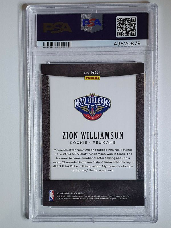 2019 Panini Black Friday Zion Williamson Rookie #RC1 Rookies & Prospects - PSA 9