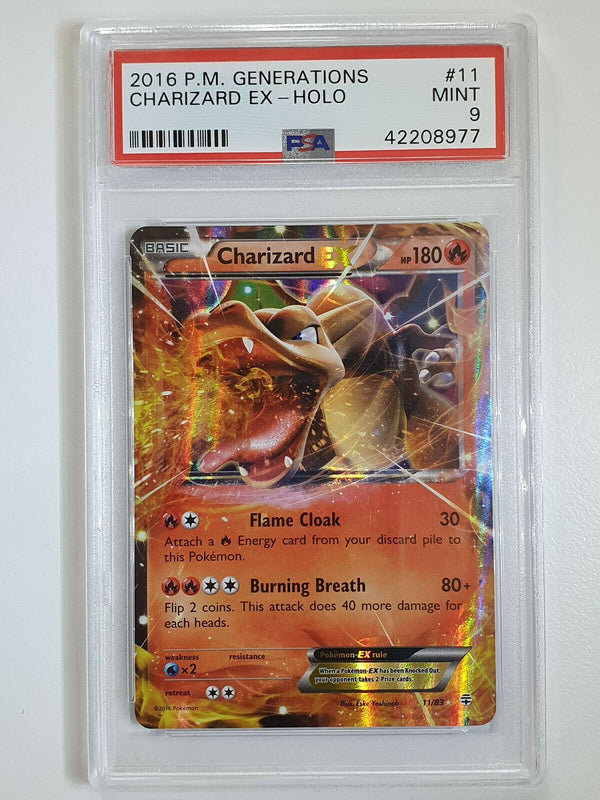 2016 Pokemon Charizard EX 11/83 HOLO PM Generations - PSA 9