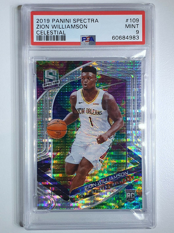 2019 Spectra Zion Williamson Rookie #109 CELESTIAL Prizm - PSA 9 (POP 25)