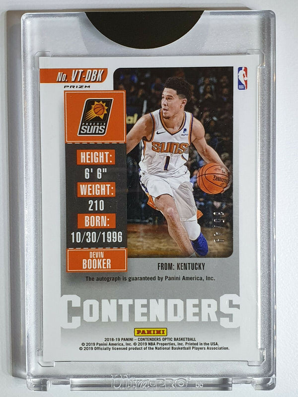 2018 Contenders Optic Devin Booker #VT-DBK AUTO RED Prizm /49 - Ready to Grade