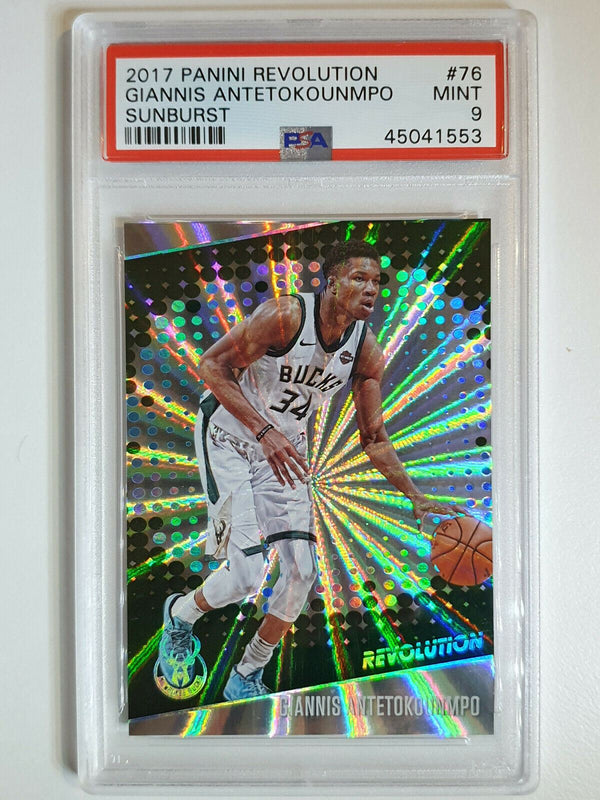 2017 Revolution Giannis Antetokounmpo #76 SUNBURST /75 - PSA 9 (POP 2)