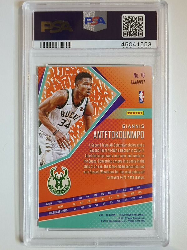 2017 Revolution Giannis Antetokounmpo #76 SUNBURST /75 - PSA 9 (POP 2)