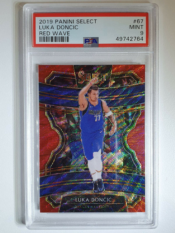 2019 Panini Select Luka Doncic #67 RED WAVE Prizm - PSA 9