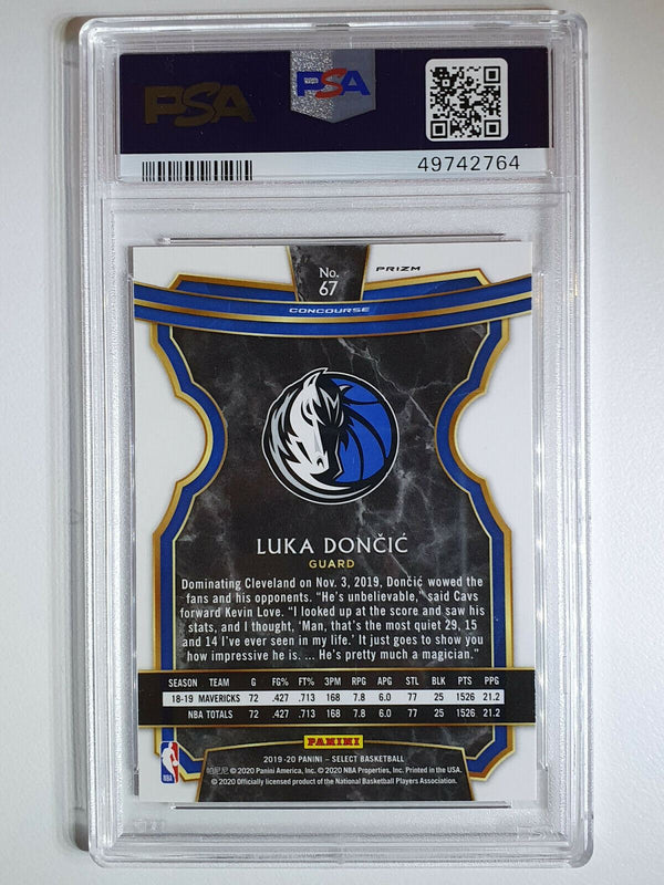 2019 Panini Select Luka Doncic #67 RED WAVE Prizm - PSA 9