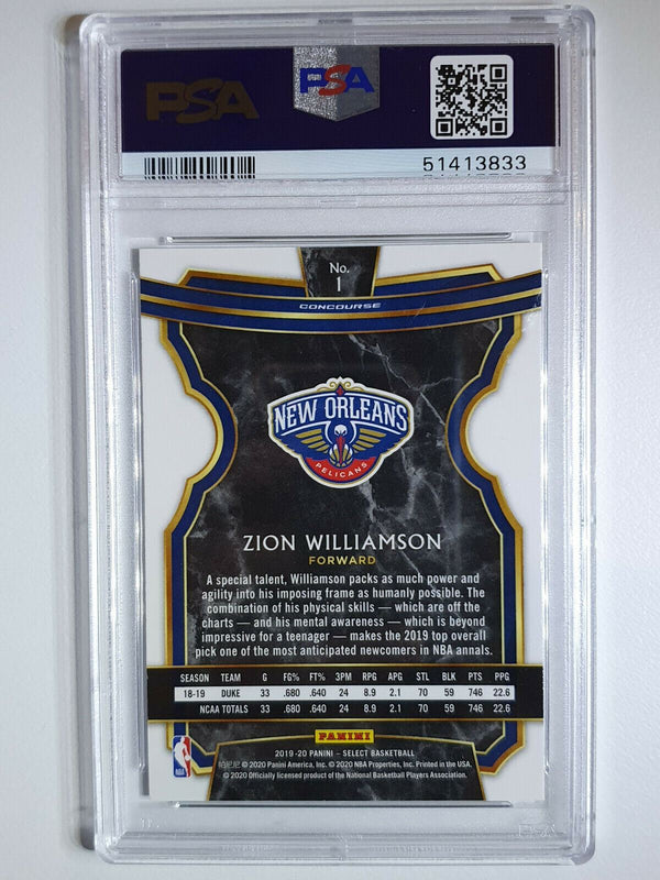 2019 Panini Select #1 Zion Williamson Rookie RC - PSA 9