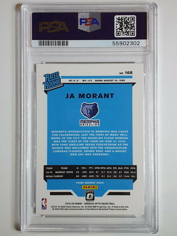 2019 Donruss Optic Ja Morant Rookie #168 RC - PSA 10