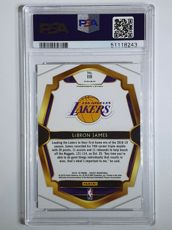 2018 Panini Select Lebron James #118 Silver Premier Level - PSA 9