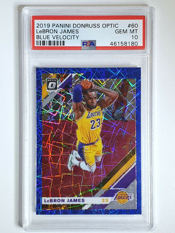 2019 Donruss Optic Lebron James #60 Blue Velocity Prizm - PSA 10