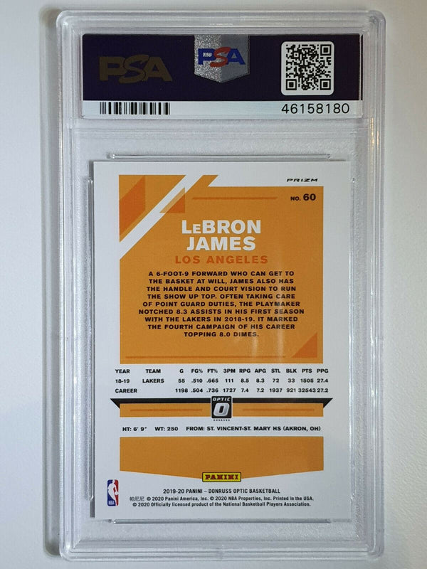 2019 Donruss Optic Lebron James #60 Blue Velocity Prizm - PSA 10