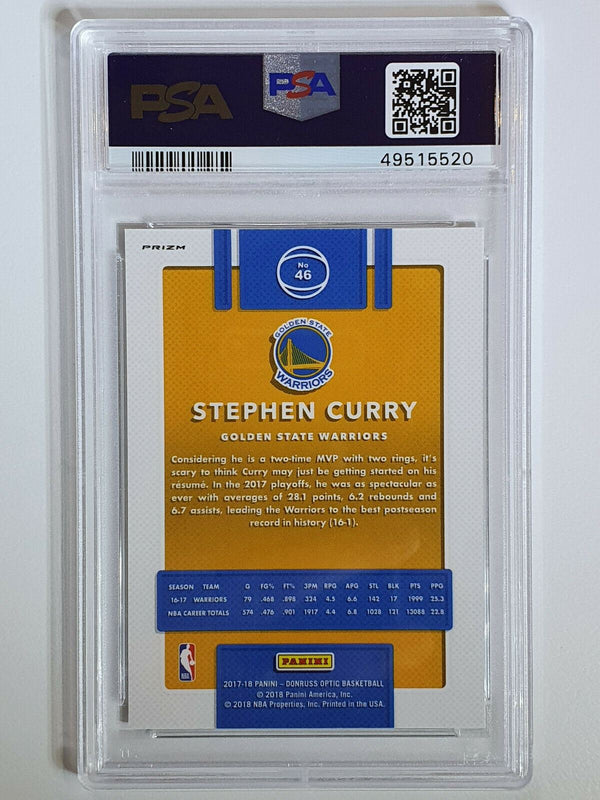 2017 Donruss Optic Stephen Curry #46 Silver Holo - PSA 9