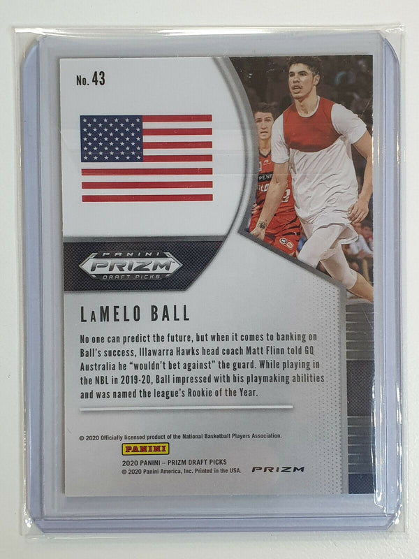 2020 Prizm Draft Picks Lamelo Ball Rookie #43 GREEN HOLO Prizm - Grading Ready