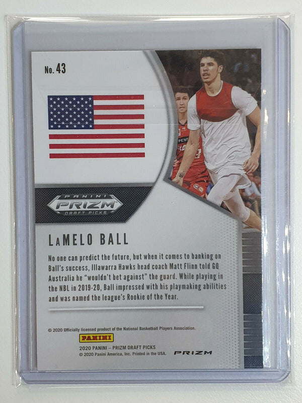 2020 Prizm Draft Picks Lamelo Ball Rookie #43 Red White Blue - Grading Ready