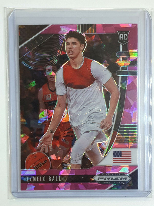 2020 Prizm Draft Picks Lamelo Ball Rookie #43 Pink Cracked Ice - Grading Ready