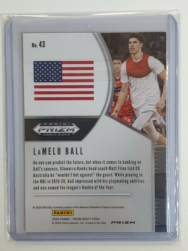 2020 Prizm Draft Picks Lamelo Ball Rookie #43 Pink Cracked Ice - Grading Ready