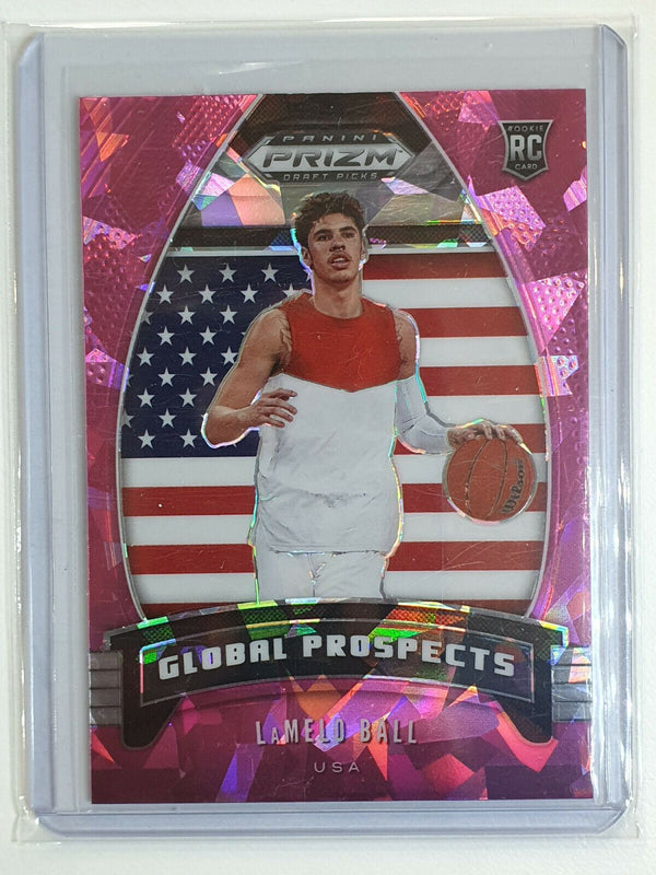 2020 Prizm Lamelo Ball Rookie #98 Pink Cracked Ice Global Prospects - Mint