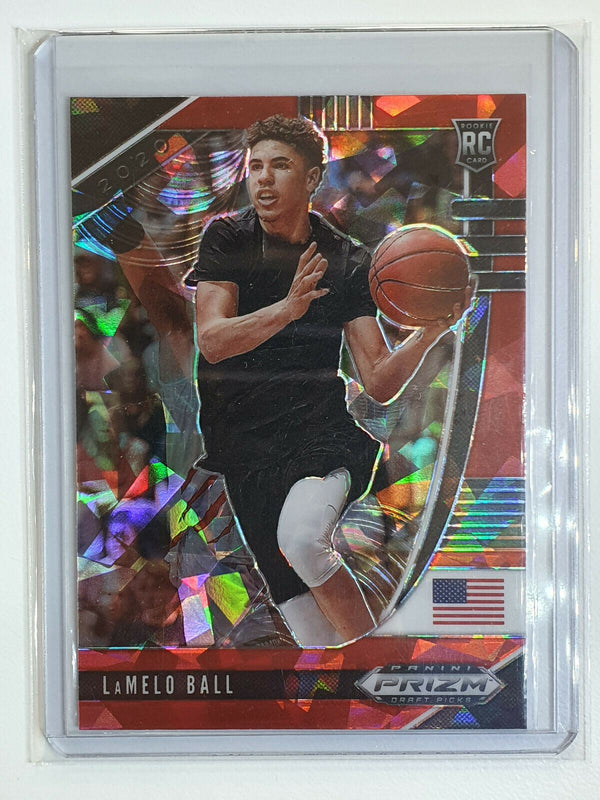 2020 Prizm Draft Picks Lamelo Ball Rookie #3 Red Cracked Ice - Ready to Grade