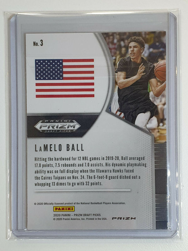 2020 Prizm Draft Picks Lamelo Ball Rookie #3 Red Cracked Ice - Ready to Grade