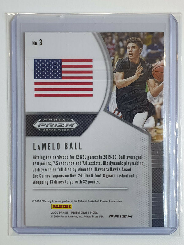 2020 Prizm Draft Picks Lamelo Ball Rookie #3 Red White Blue - Ready to Grade