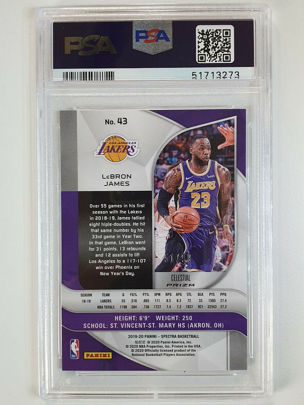 2019 Panini Spectra Lebron James #43 CELESTIAL Prizm /99 - PSA 9