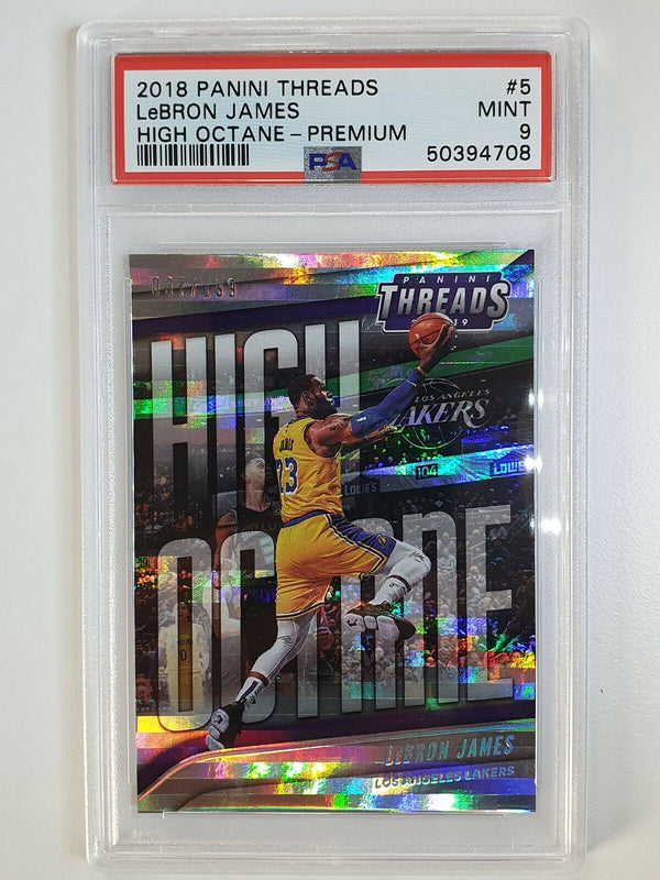 2018 Threads Lebron James #5 High Octane PREMIUM Prizm /199 - PSA 9 (POP 4)