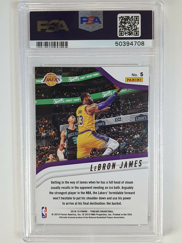 2018 Threads Lebron James #5 High Octane PREMIUM Prizm /199 - PSA 9 (POP 4)