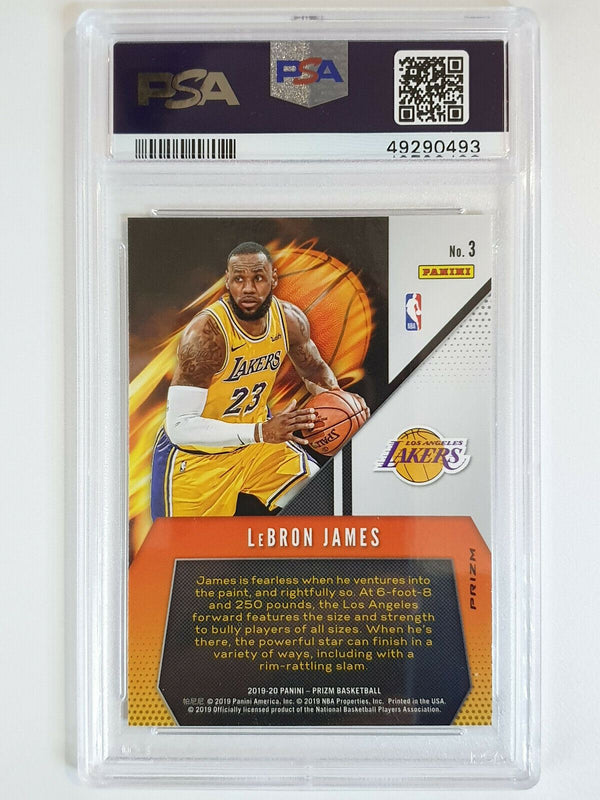 2019 Panini Prizm Lebron James #3 Fearless Fast Break - PSA 9