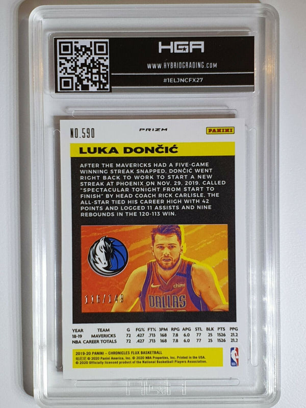 2019-20 Chronicles Luka Doncic #590 FLUX RED Prizm /149 - HGA 9.5 (PSA Regrade?)