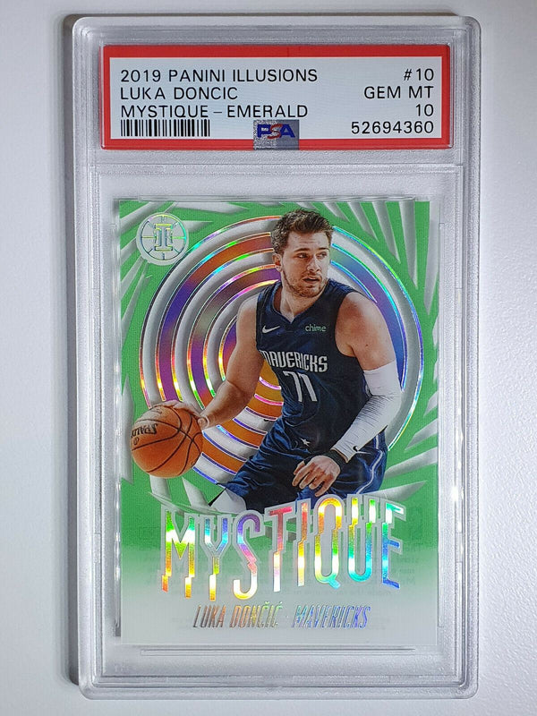 2019-20 Panini Illusions Luka Doncic #10 Mystique EMERALD - PSA 10 (POP 13)