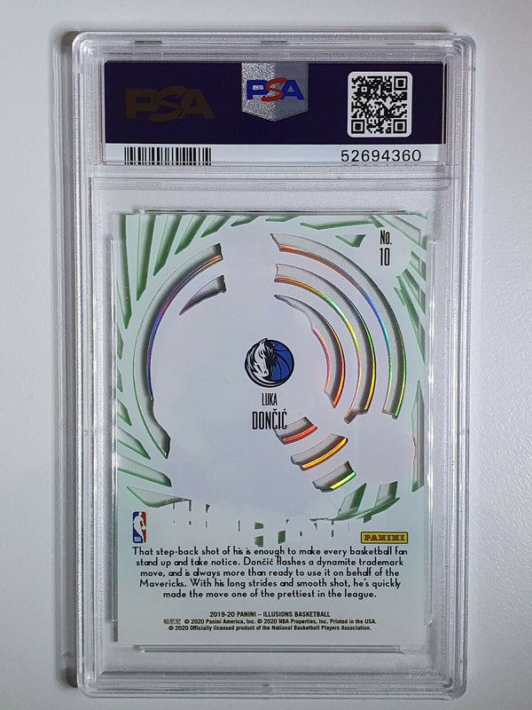 2019-20 Panini Illusions Luka Doncic #10 Mystique EMERALD - PSA 10 (POP 13)