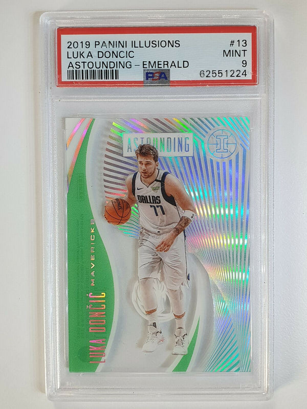 2019-20 Panini Illusions Luka Doncic #13 Astounding EMERALD - PSA 9 (POP 12)