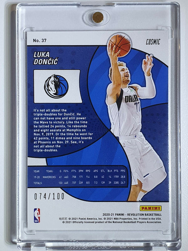 2020 Panini Revolution Luka Doncic #37 COSMIC Prizm /100 - Ready to Grade