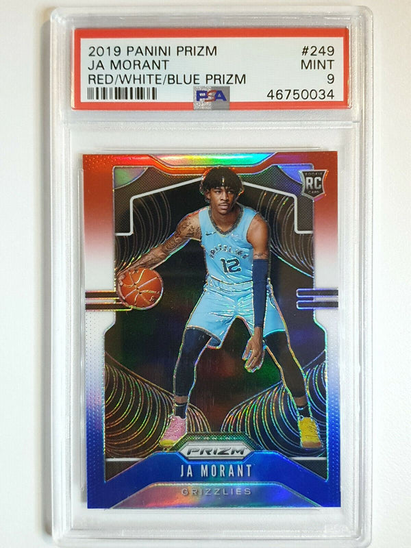 2019 Prizm Ja Morant Rookie #249 RED WHITE BLUE Prizm - PSA 9