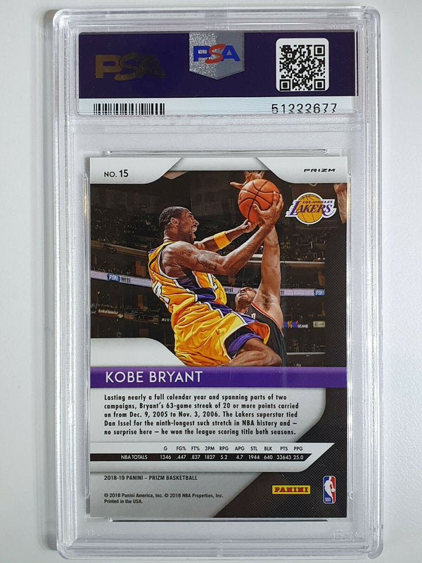 2018 Panini Prizm Kobe Bryant #15 RED ICE Prizm - PSA 9