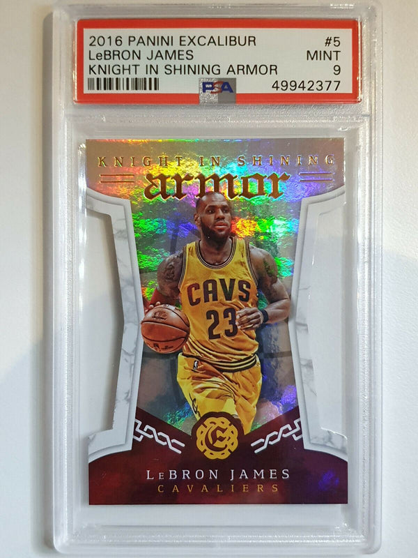 2016 Excalibur Lebron James #5 Knight In Shining Armor HOLO - PSA 9 (POP 11)